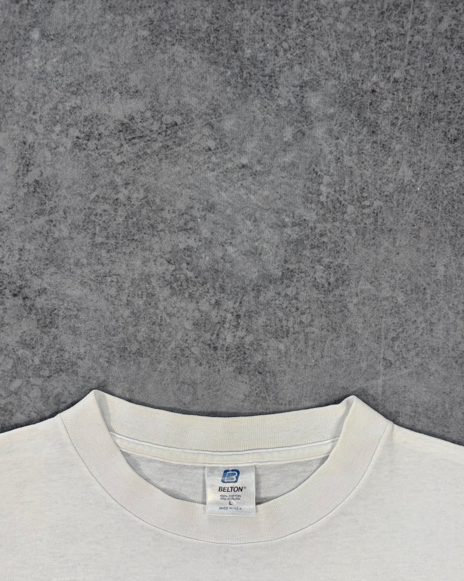 Label detail showing the Belton Made in USA neck tag