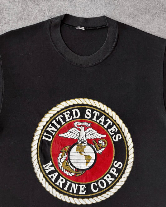 Vintage 80s US Marine Corps T-Shirt – Military Emblem Graphic