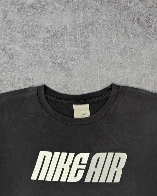 Distressed Nike Air T-Shirt Black Modern Streetwear Logo Tee Made in Turkey