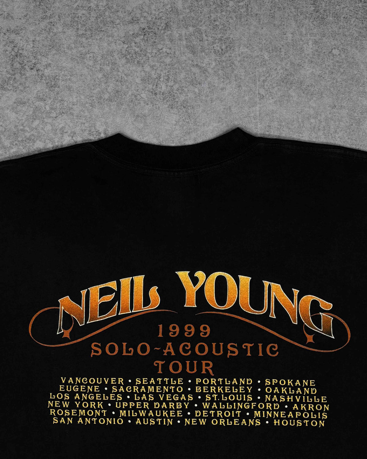 Vintage 1999 Neil Young Solo Acoustic Tour T-Shirt - Winterland - Double Sided Graphic
