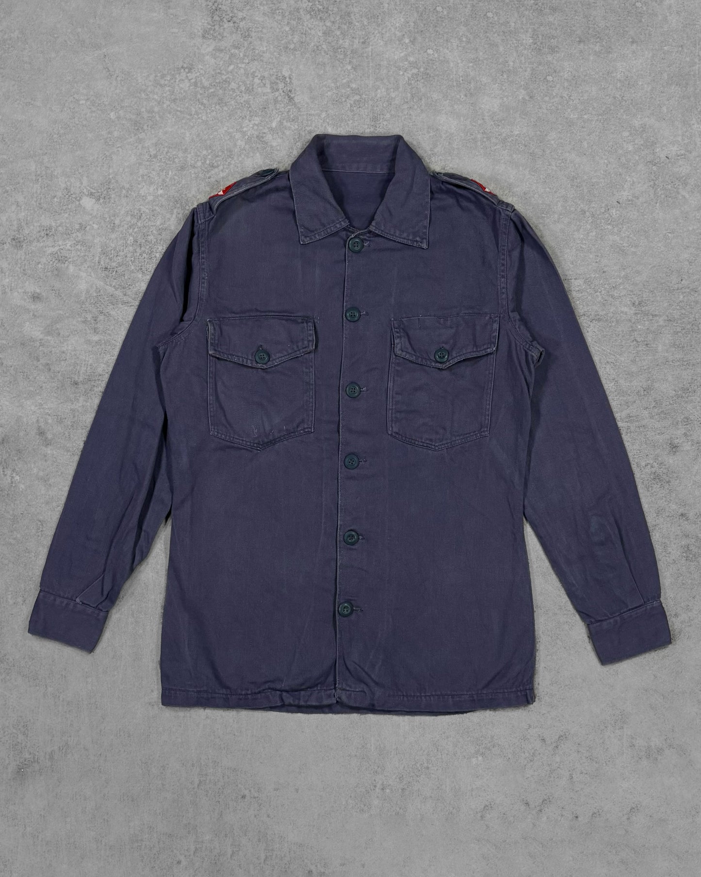 Vintage 1970s Spanish Air Force Utility Shirt - Ejército del Aire Overshirt - Navy Blue Military