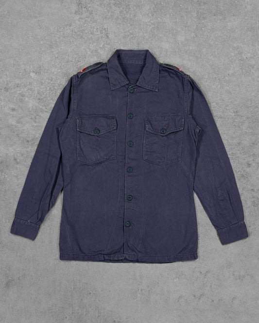 Vintage 1970s Spanish Air Force Utility Shirt - Ejército del Aire Overshirt - Navy Blue Military