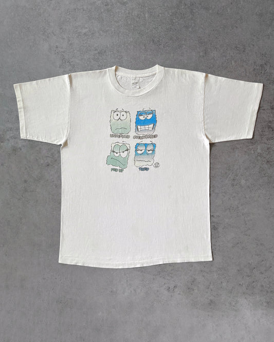 Vintage 1996 “Underpaid Overworked Fed Up Tired” T-Shirt – Aloe Tag – Made in USA