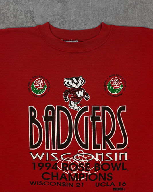 Vintage 1994 Wisconsin Badgers Rose Bowl Crewneck - Made in USA