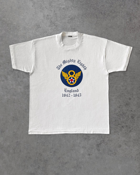 Vintage 80s Mighty Eighth Air Force T-Shirt – WWII England 1942–1945 – Made in USA