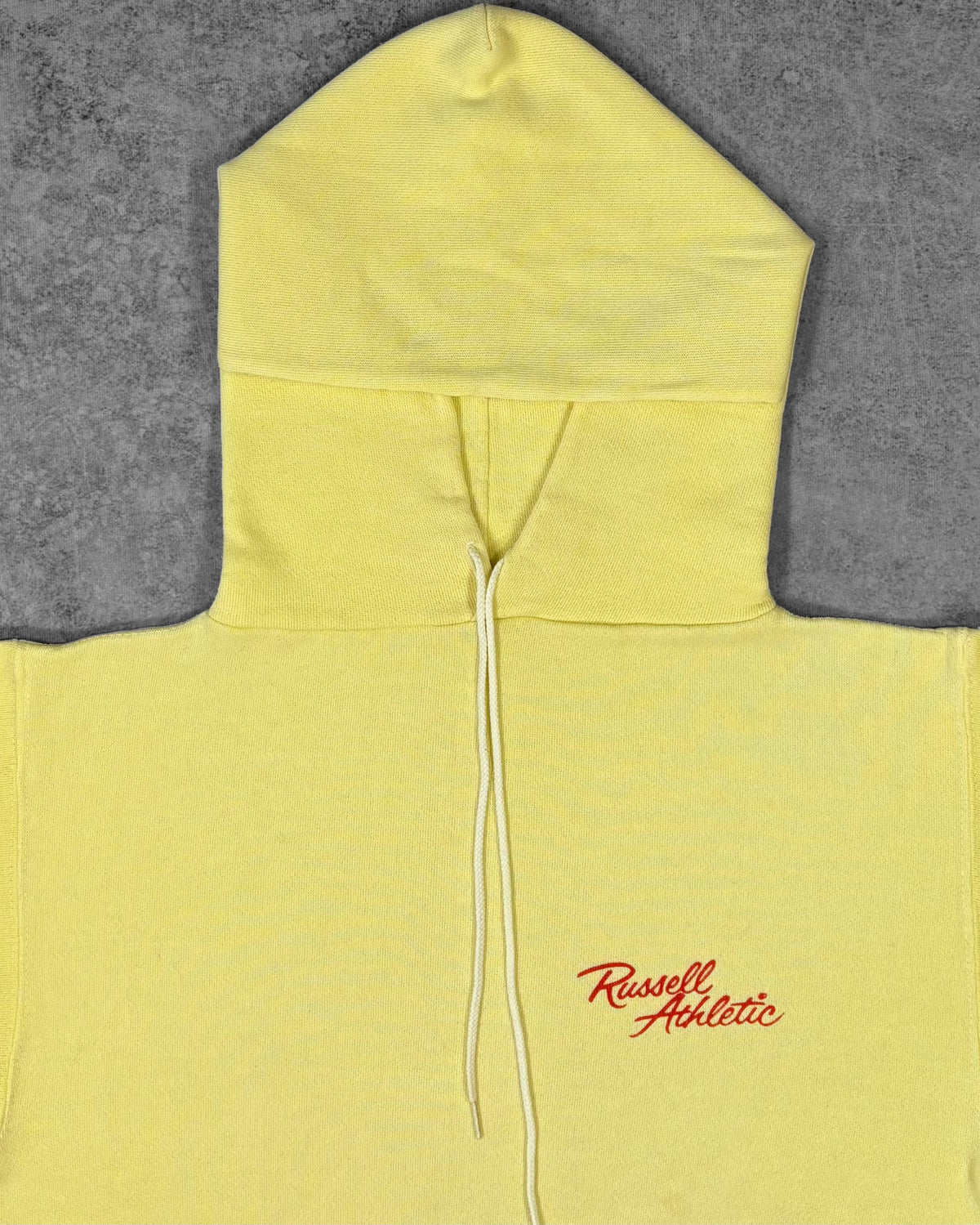 Vintage 1970s Russell Athletic Yellow Hoodie – Script Logo