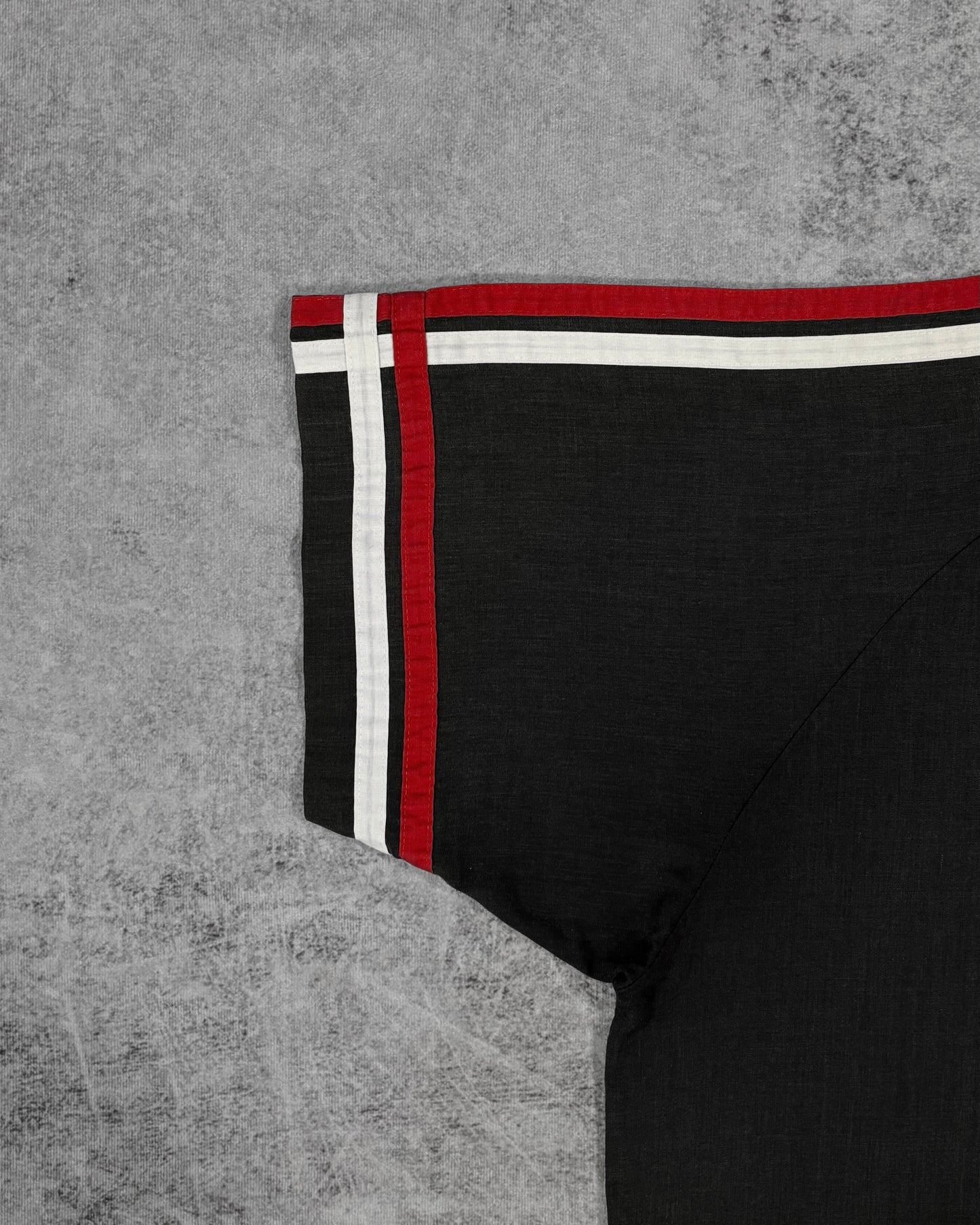 Vintage 1970s Jim’s Chain stitched King Louie Bowling Short Sleeve Shirt - Black Embroidered Raglan Rockabilly