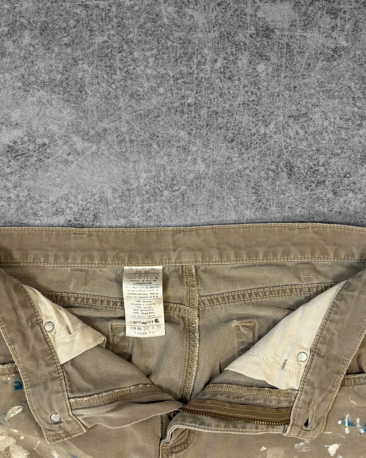 Pantaloni da lavoro Carhartt B159 stile carpenter/painter in canvas effetto invecchiato – Vestibilità loose
