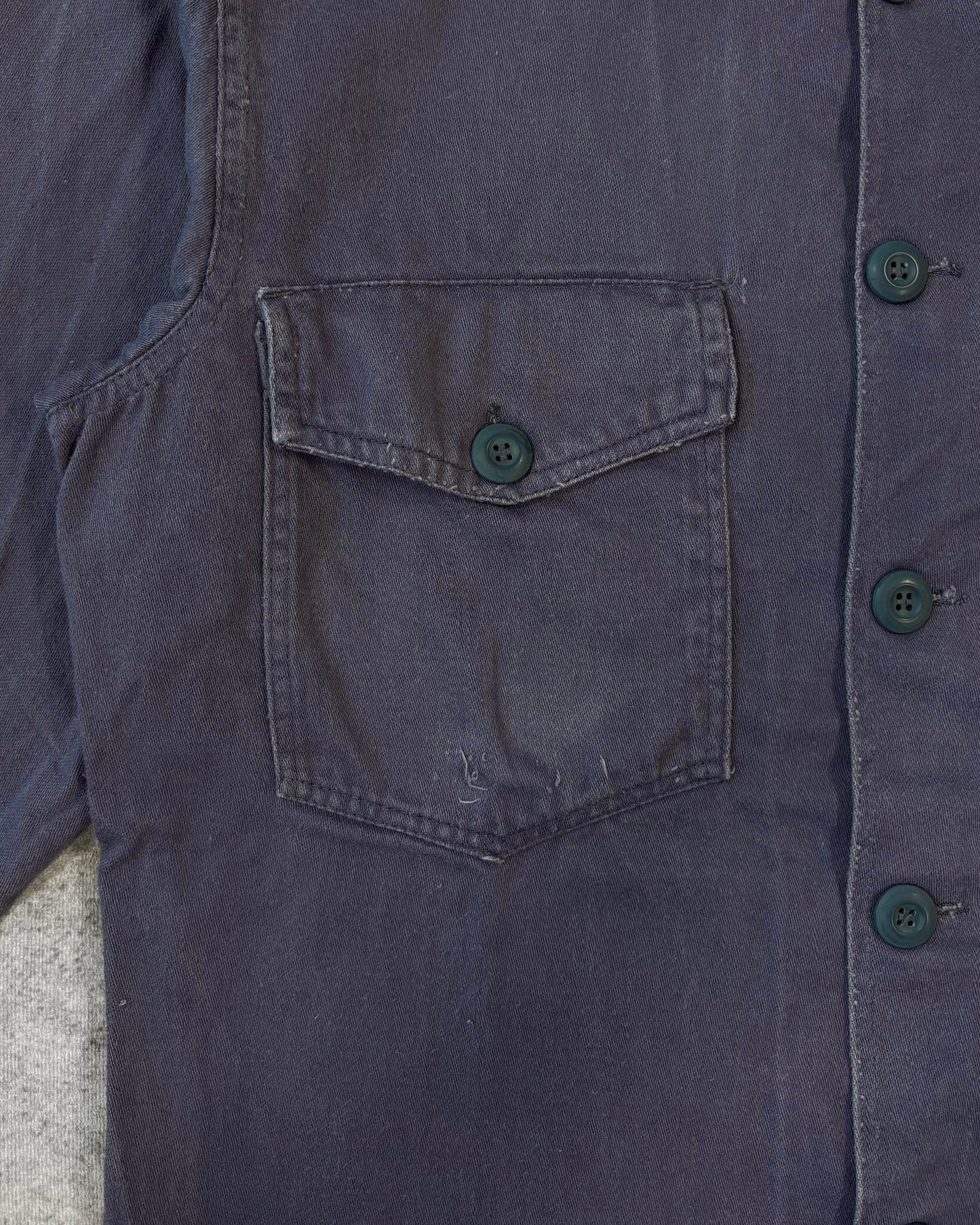 Vintage 1970s Spanish Air Force Utility Shirt - Ejército del Aire Overshirt - Navy Blue Military