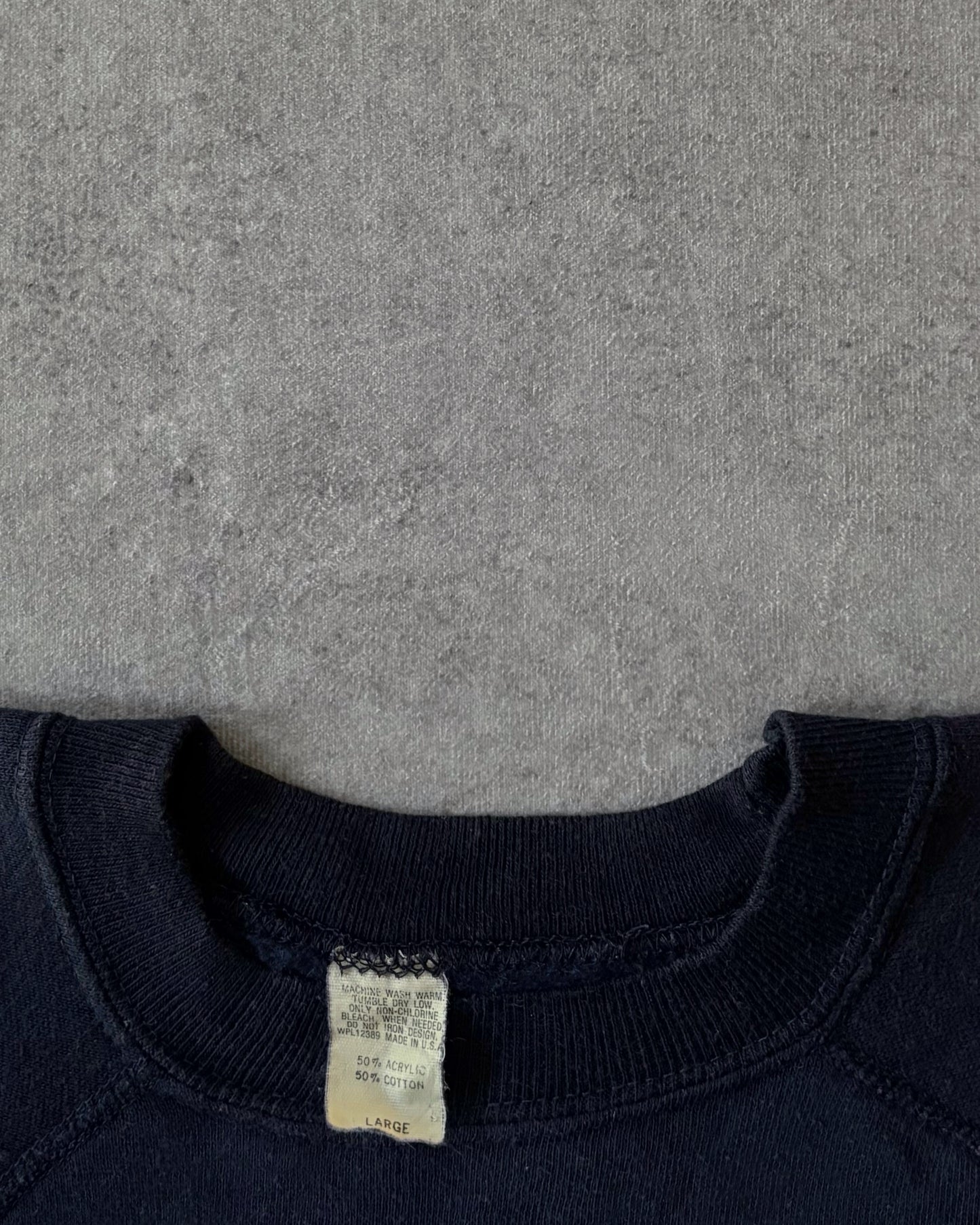 Vintage 70s Navy Raglan Blank Sweatshirt – Made in USA