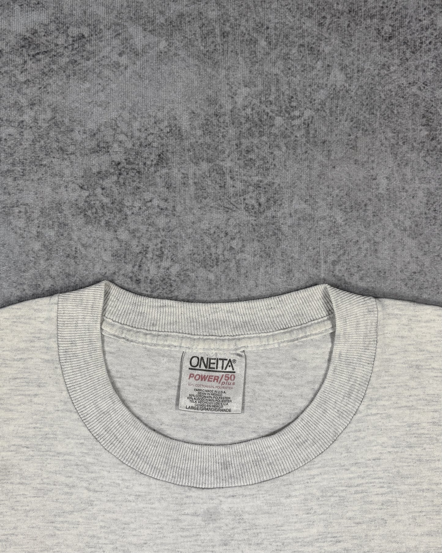 Vintage Distressed 1990s Oneita Sport Chalet Sporting Goods T-Shirt - USA Made Single Stitch - Heather Grey