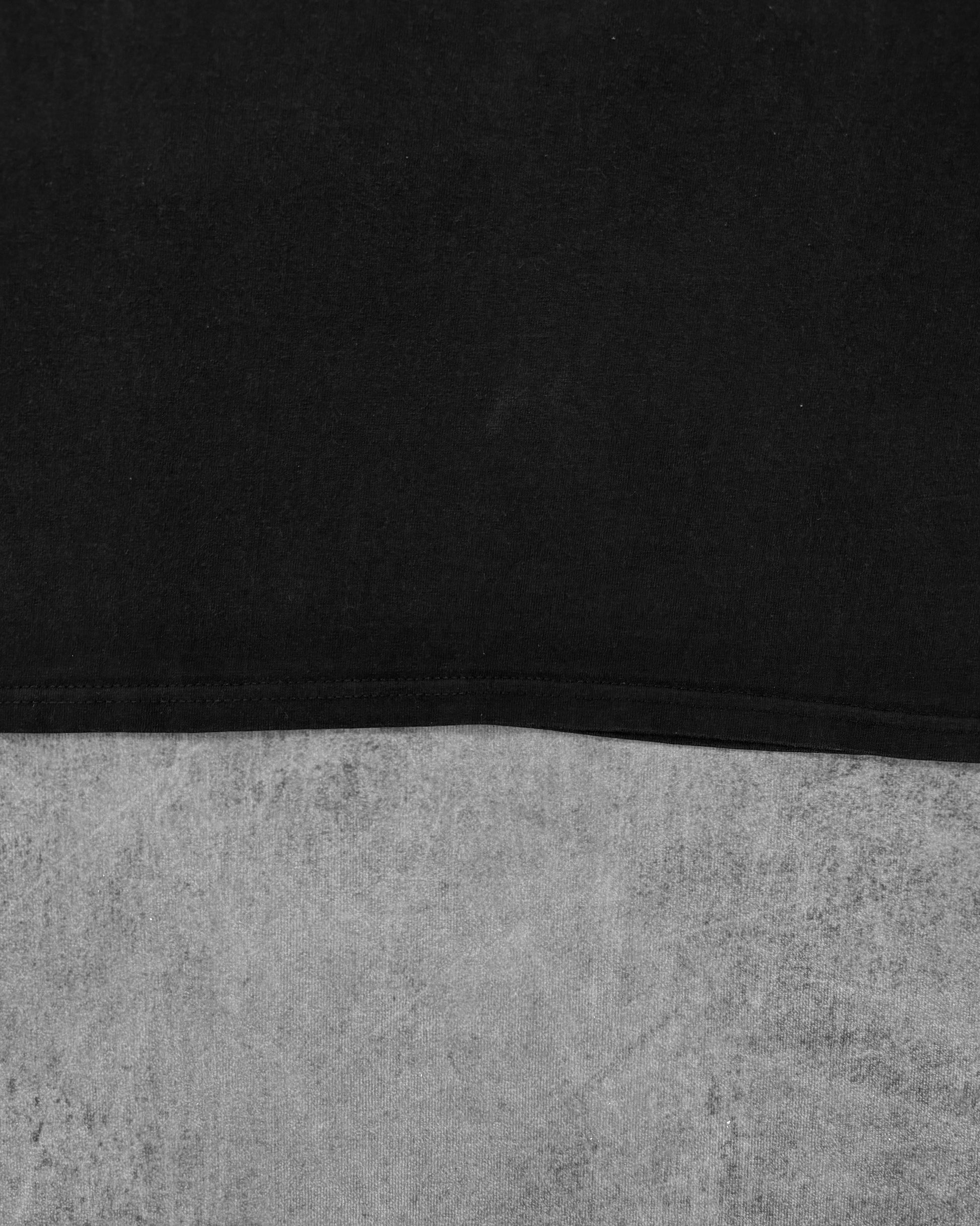 Fabric detail of the black cotton Hanes Comfort-T fabric