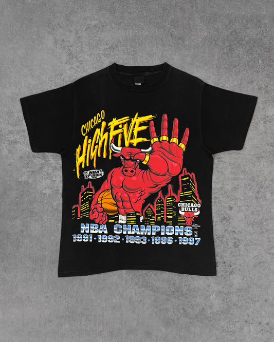 Vintage 1997 Chicago Bulls Five Time NBA Champions T-Shirt – Changes – Made in USA
