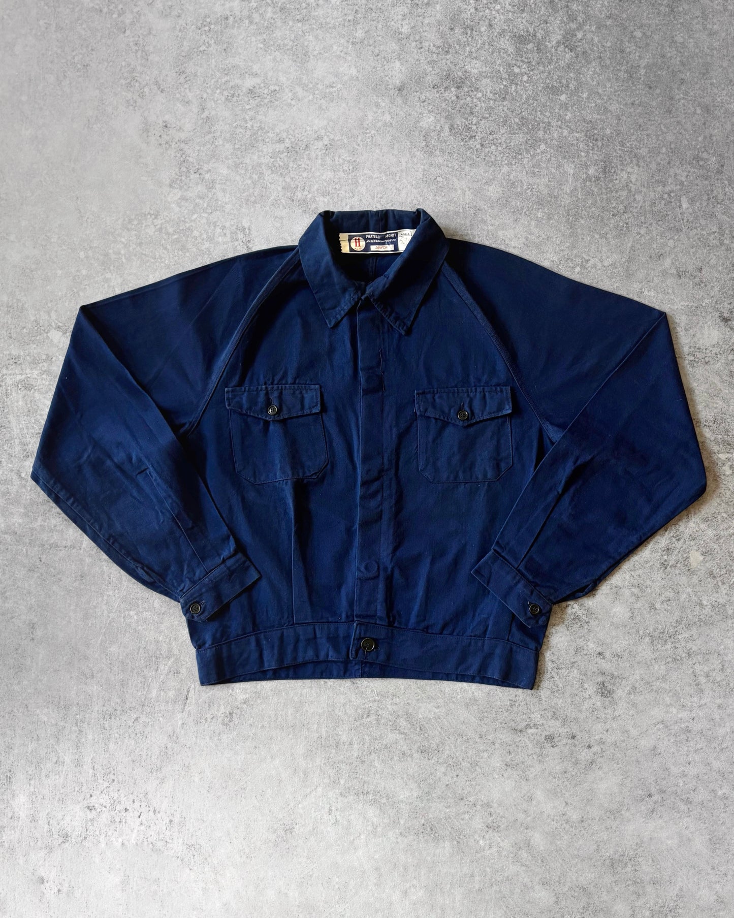 Vintage 1970s Selvedge Denim Work Jacket – Italian Sanforized – Cropped Fit