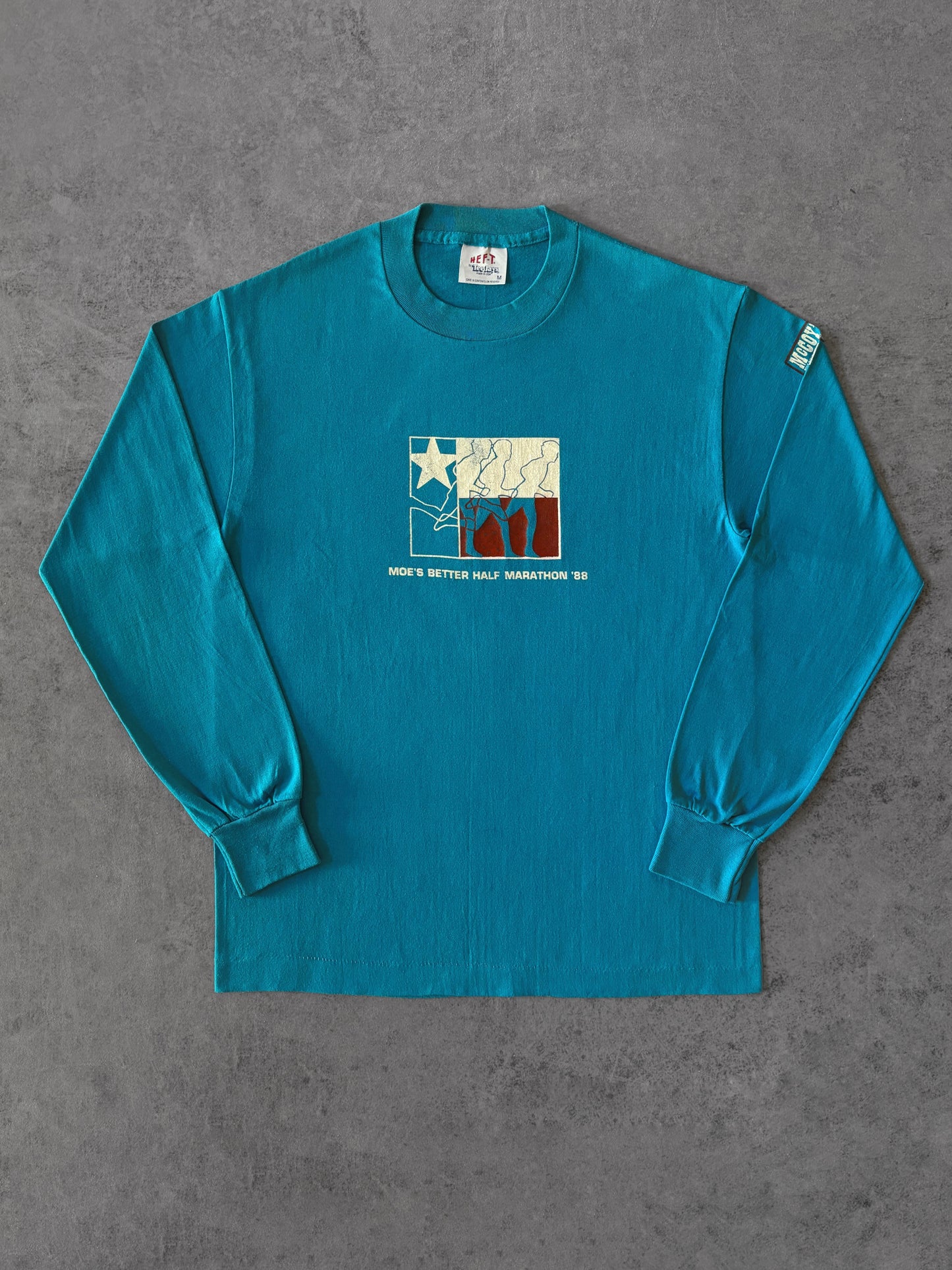 Vintage 1988 Moe’s Better Half Marathon Long Sleeve T-Shirt – Tee Jays – Made in USA