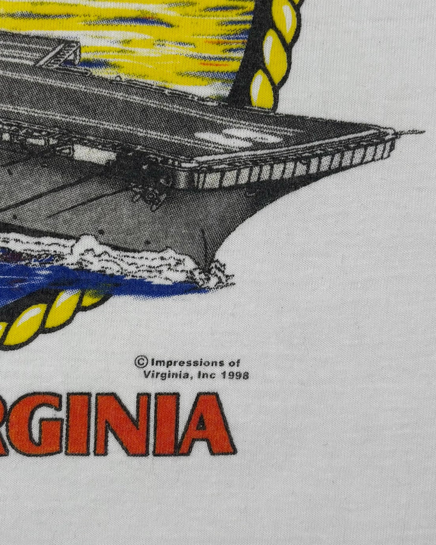Vintage 1998 US Navy Norfolk Virginia Aircraft Carrier Graphic T-Shirt - Made in USA - Single Stitch