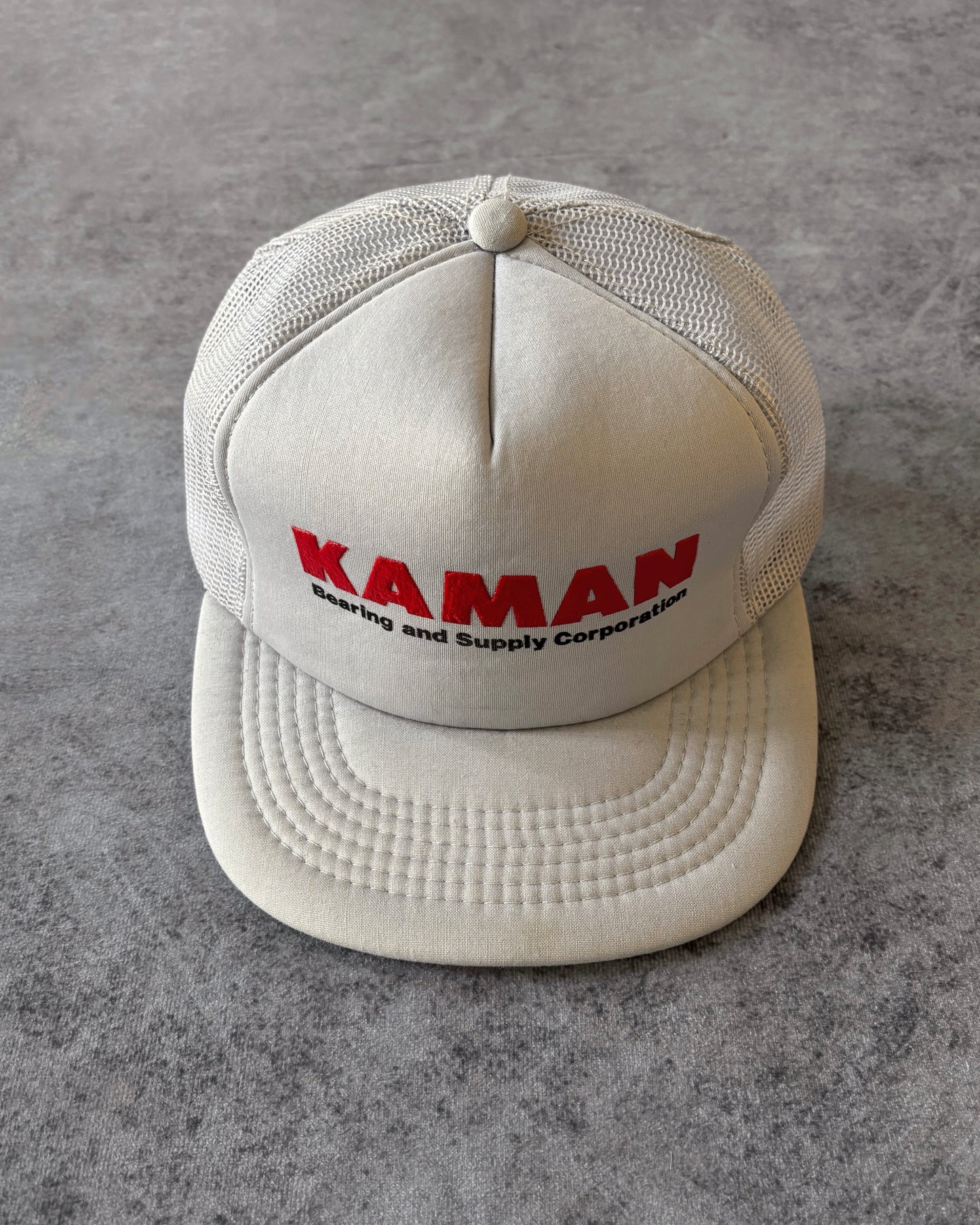 Vintage 1980s KAMAN Bearing & Supply Trucker Hat – Mesh Back – Made in Korea