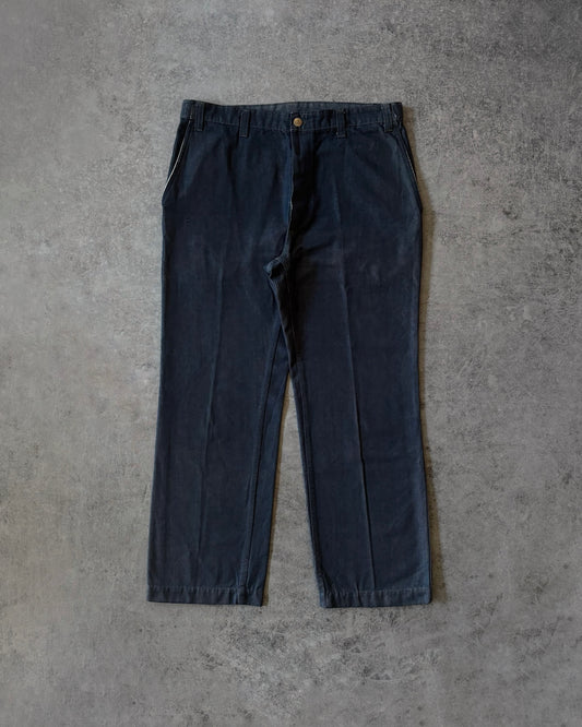 Vintage 1970s European Workwear Carpenter Pants – Blue Cotton Twill – Éclair Zipper