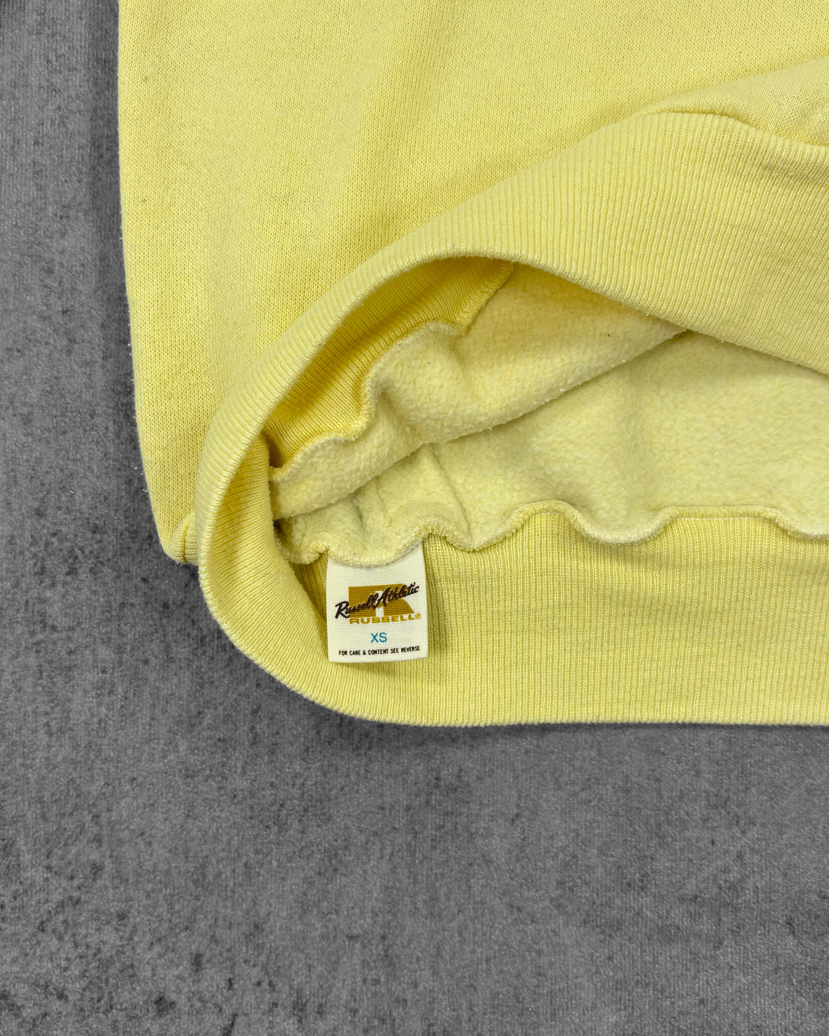 Vintage 1970s Russell Athletic Yellow Hoodie – Script Logo
