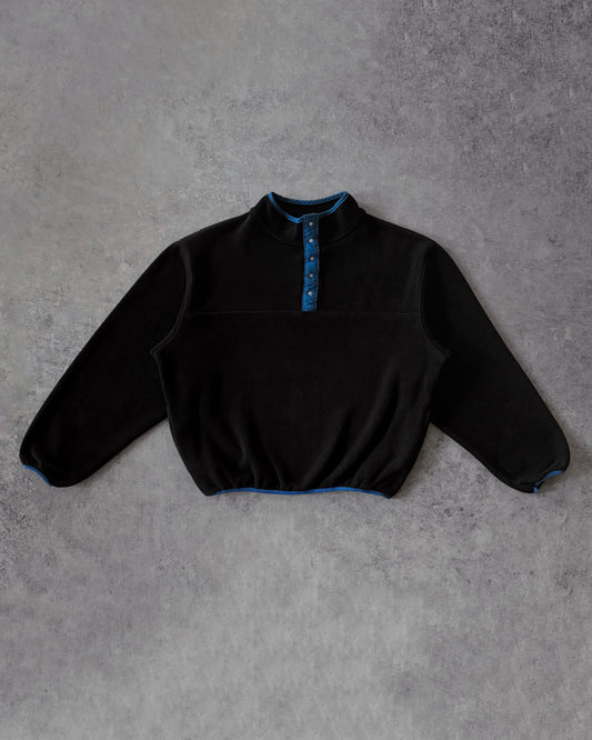 Vintage 90s Black & Blue Fleece Snap Pullover – Patagonia Style