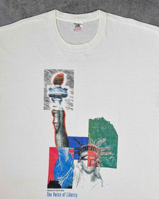 Vintage 1994 ACLU The Voice of Liberty T-Shirt - Fruit of the Loom - Double Sided Graphic - Made in USA