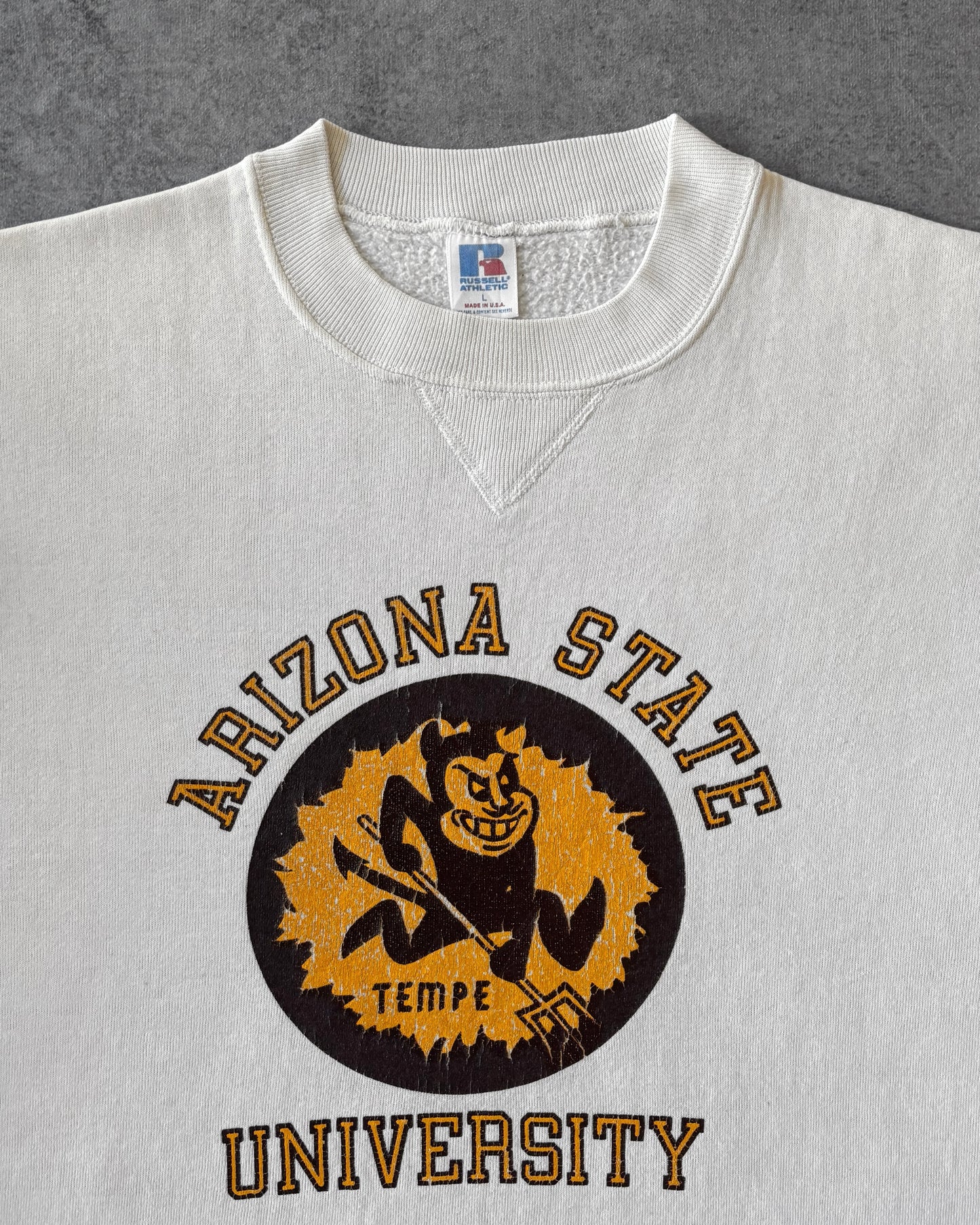 Vintage 1980s Arizona State University Crewneck Sweatshirt - Russell Athletic - Made in USA