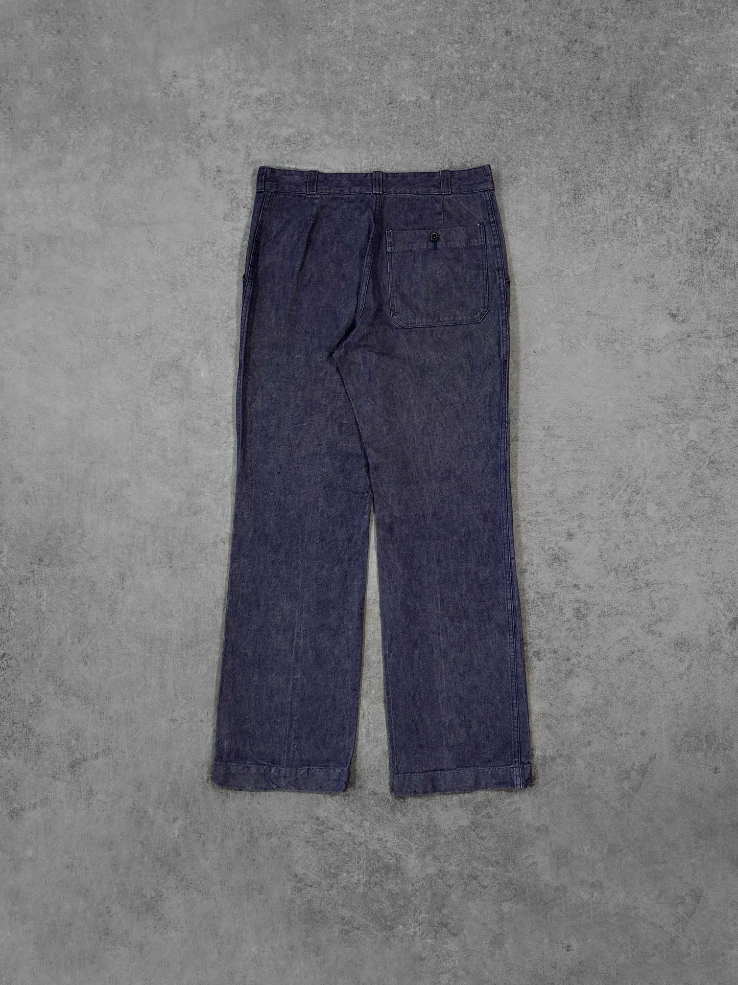 Vintage 1980s French Workwear Denim Fatigue Pants – Wide Leg Utility