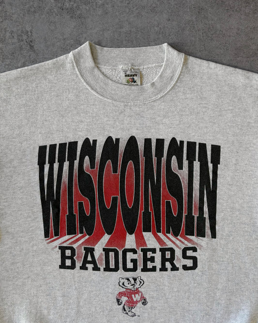 Vintage 1990s Wisconsin Badgers Crewneck Sweatshirt – Fruit of the Loom Heavy – USA Made