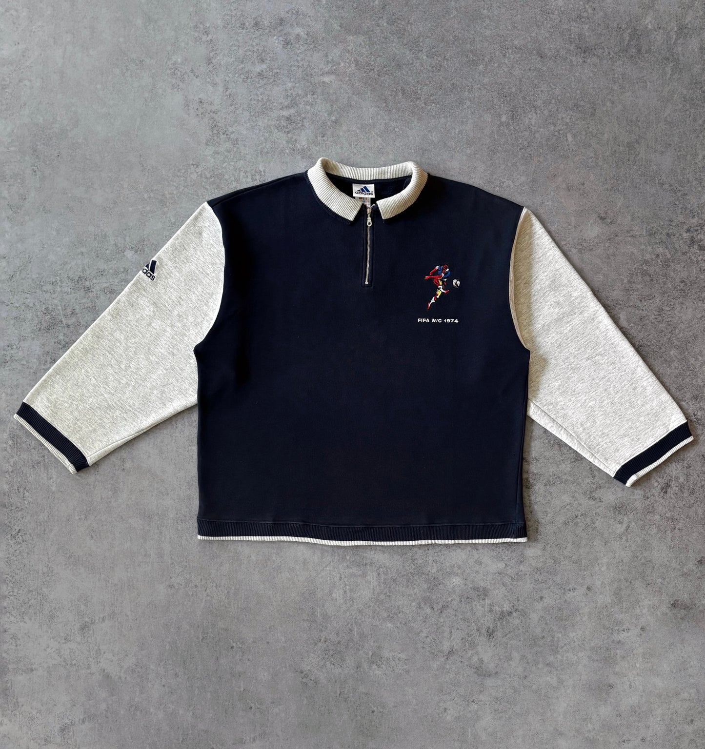 Vintage Adidas 90s FIFA World Cup 1974 Sweatshirt – Limited Edition Retro Half Zip
