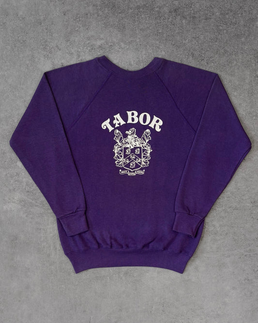 Vintage 1980s Collegiate Pacific Tabor Crest Raglan Crewneck - Made in USA