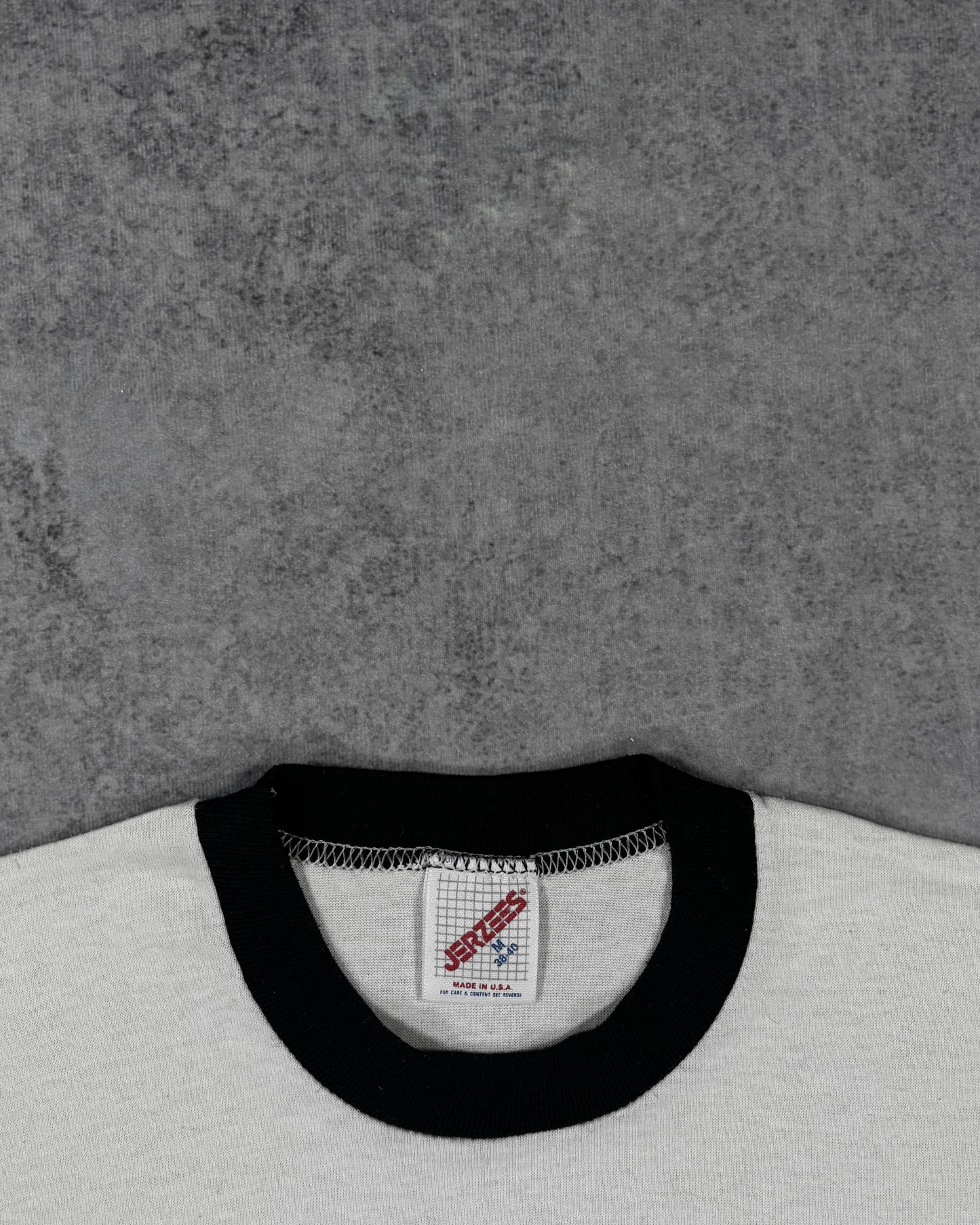 Jerzees label detail on vintage 1980s I Love NY ringer t-shirt