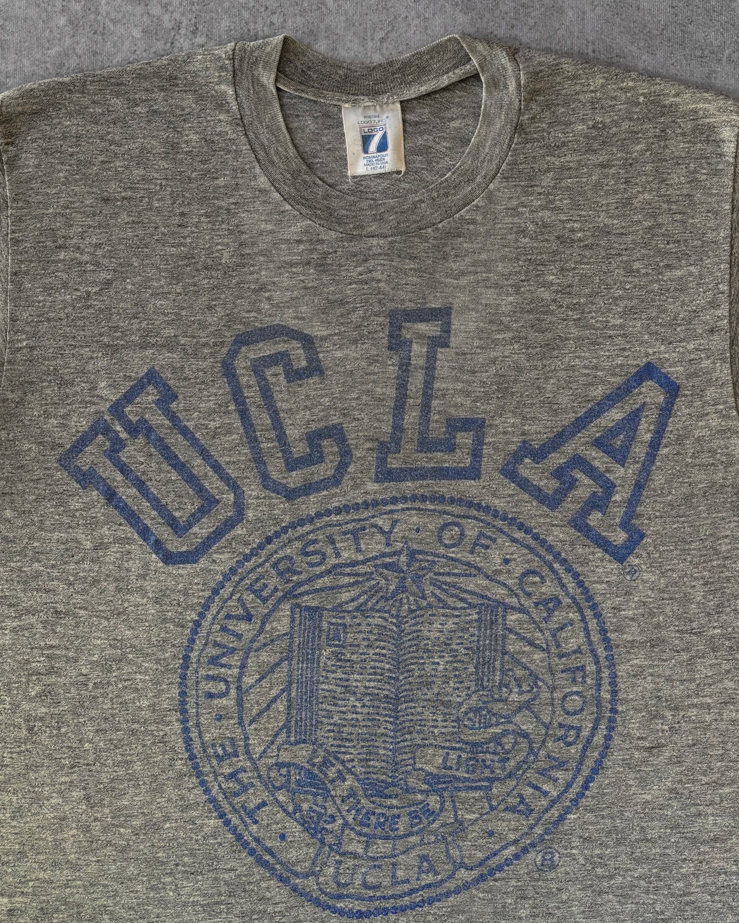 Vintage 1980s UCLA Logo 7 T-Shirt – Made in USA – Collegiate Print