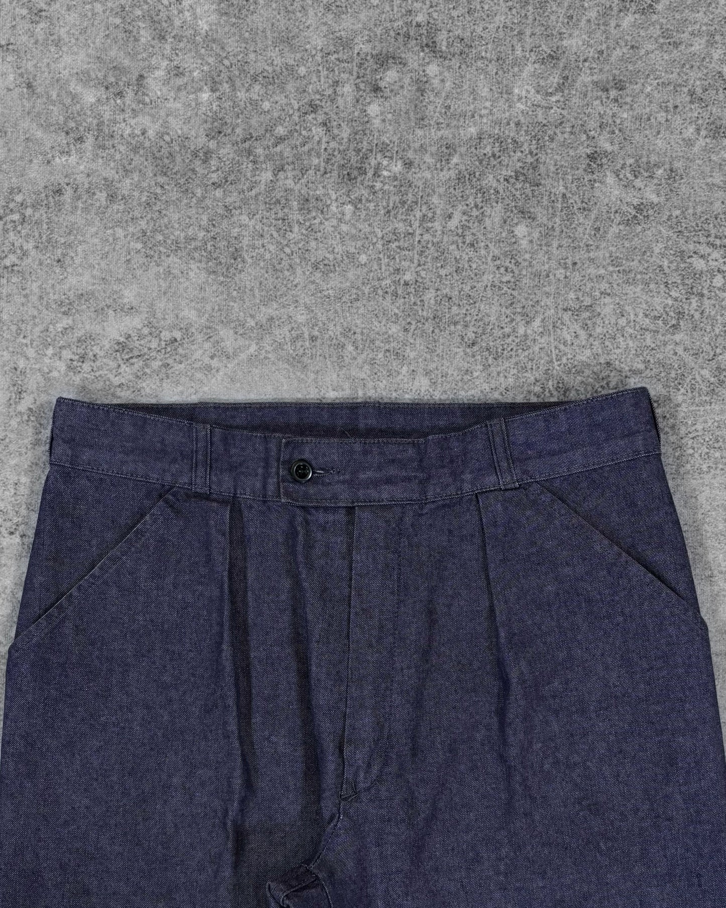 Vintage 1980s Denim Workwear Trousers – French Carpenter Pants – Pleated Front Utility