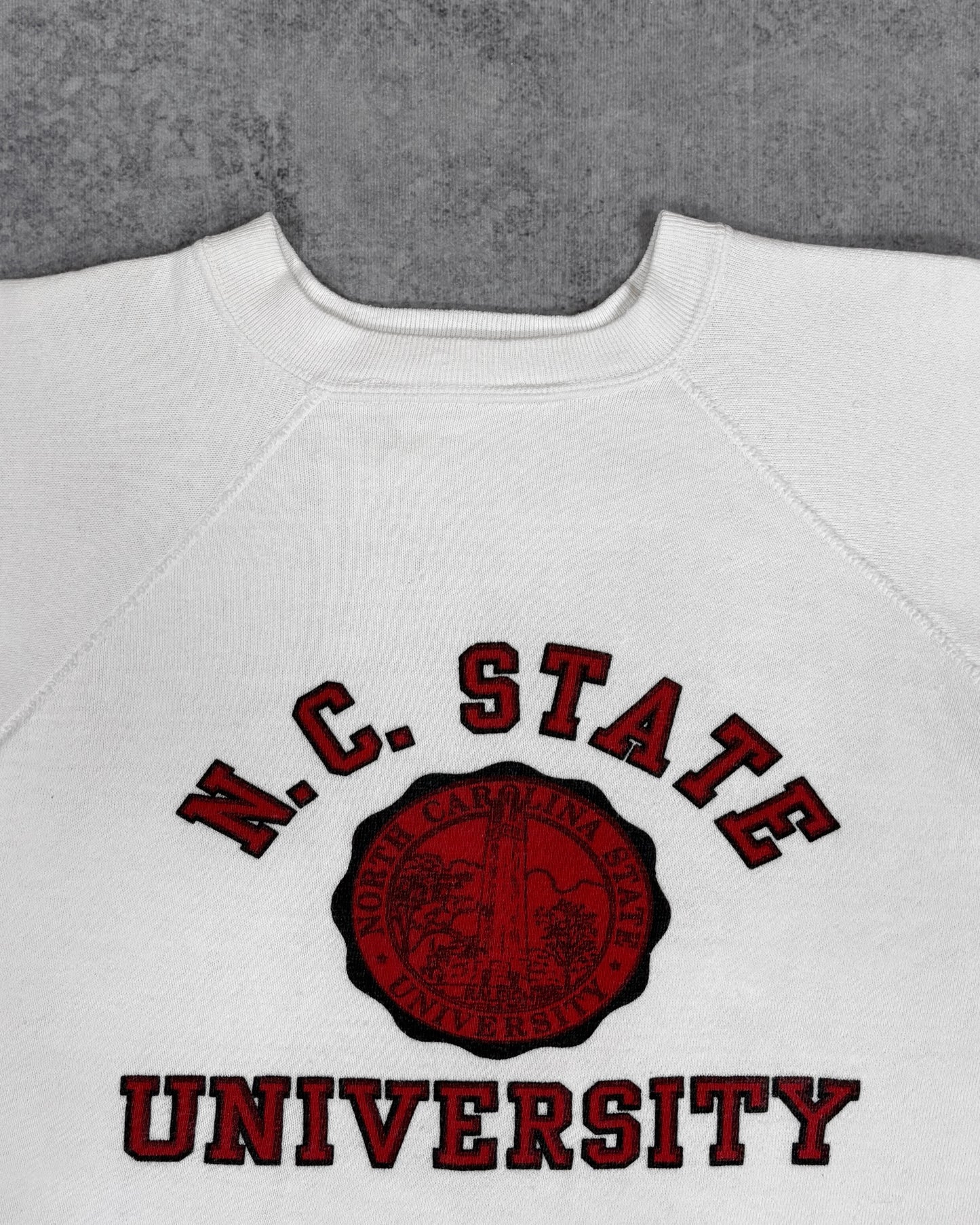 Vintage 1960s NC State University Sweatshirt – Velva Sheen – Raglan Crewneck – Screen Printed Collegiate