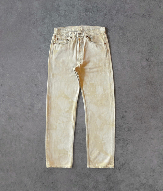 Vintage Mid 1990s Desert Sand Levi’s 501 USA – Marble Wash Sand/Ice Fade