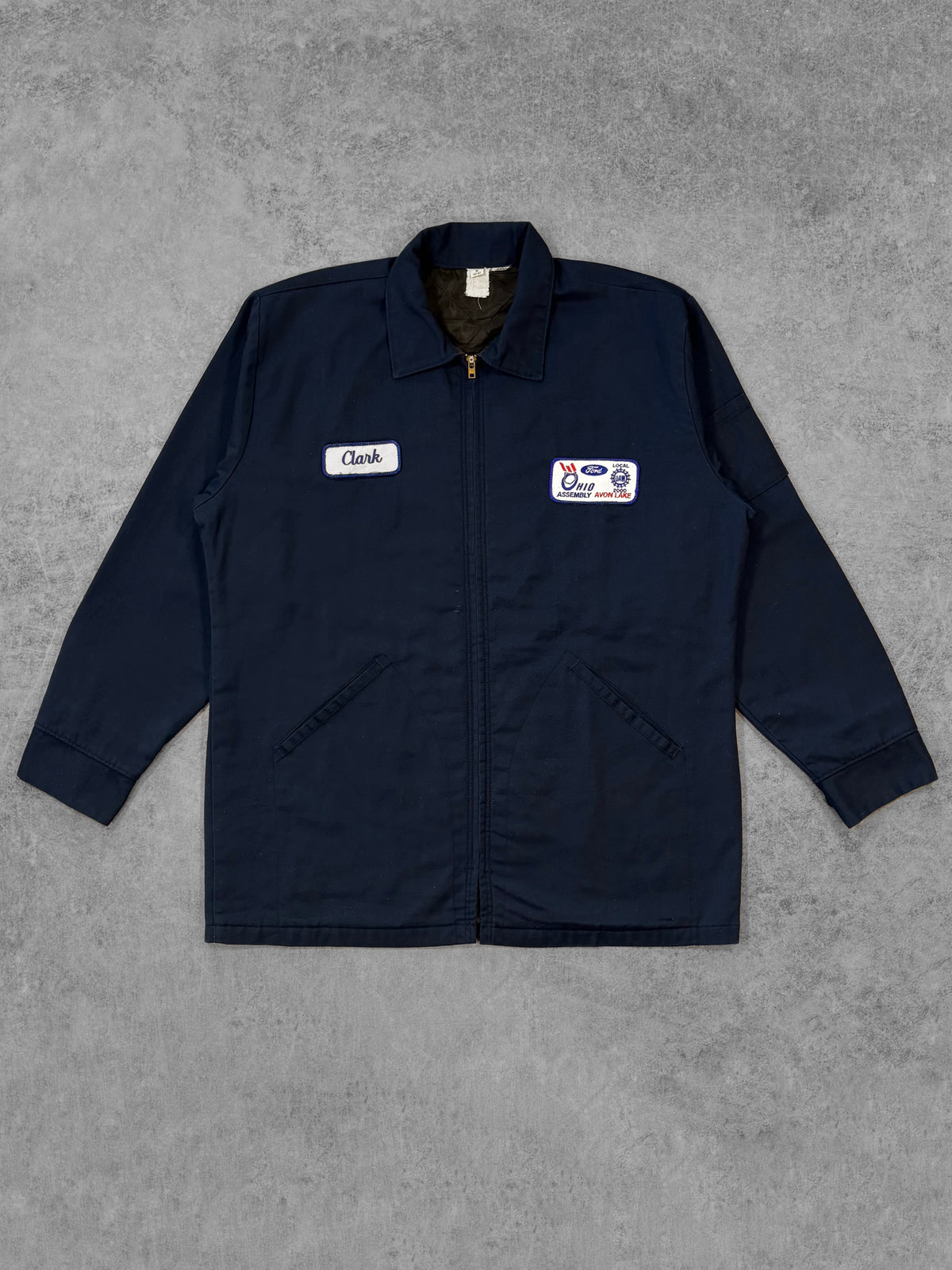 Vintage Clark’s 1980s Ford UAW Local 2000 Ohio Assembly Work Jacket – Talon Zip Quilted Lined
