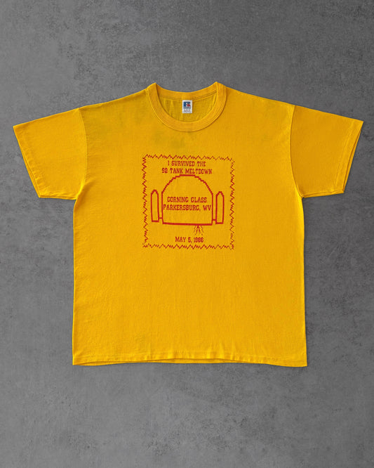 Vintage 1986 Corning Glass “92 Tank Meltdown” T-Shirt – Russell Athletic – Made in USA