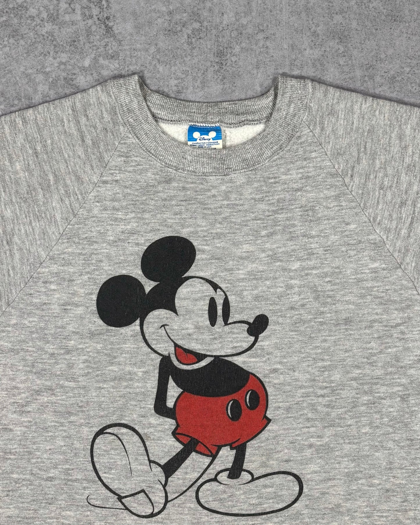 Vintage 80s Disney Mickey Mouse Raglan Crewneck – Made in USA – Screen Print