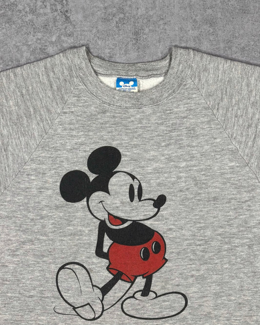 Vintage 80s Disney Mickey Mouse Raglan Crewneck – Made in USA – Screen Print