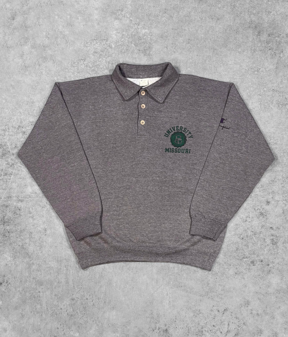 Vintage 1980s Champion University of Missouri Collared Sweatshirt – Screen College Logo