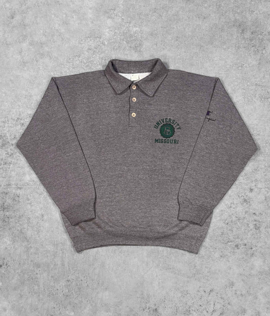 Vintage 1980s Champion University of Missouri Collared Sweatshirt – Screen College Logo