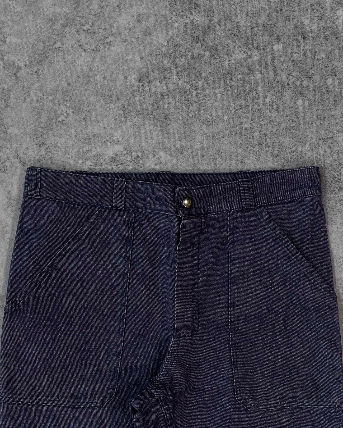 Vintage 1980s French Workwear Denim Fatigue Pants – Wide Leg Utility