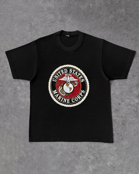 Vintage 80s US Marine Corps T-Shirt – Military Emblem Graphic