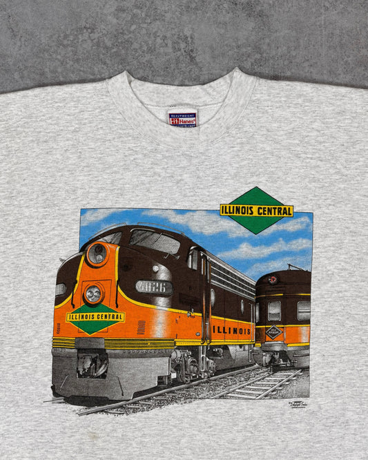 Vintage 1990s Illinois Central Train Crewneck – Made in USA