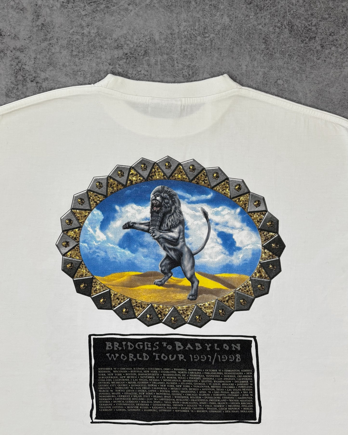 Vintage 1997 The Rolling Stones Bridges to Babylon World Tour T-Shirt - Blue Thunder - Rock Band Tee