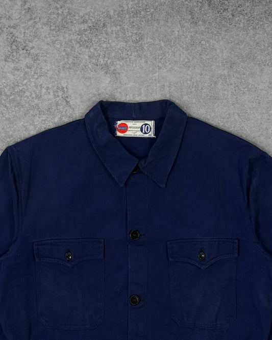 Vintage 1960s Italian Massaua Bleu 10 Fossati Workwear Jacket – Blue Cotton Chore Bomber