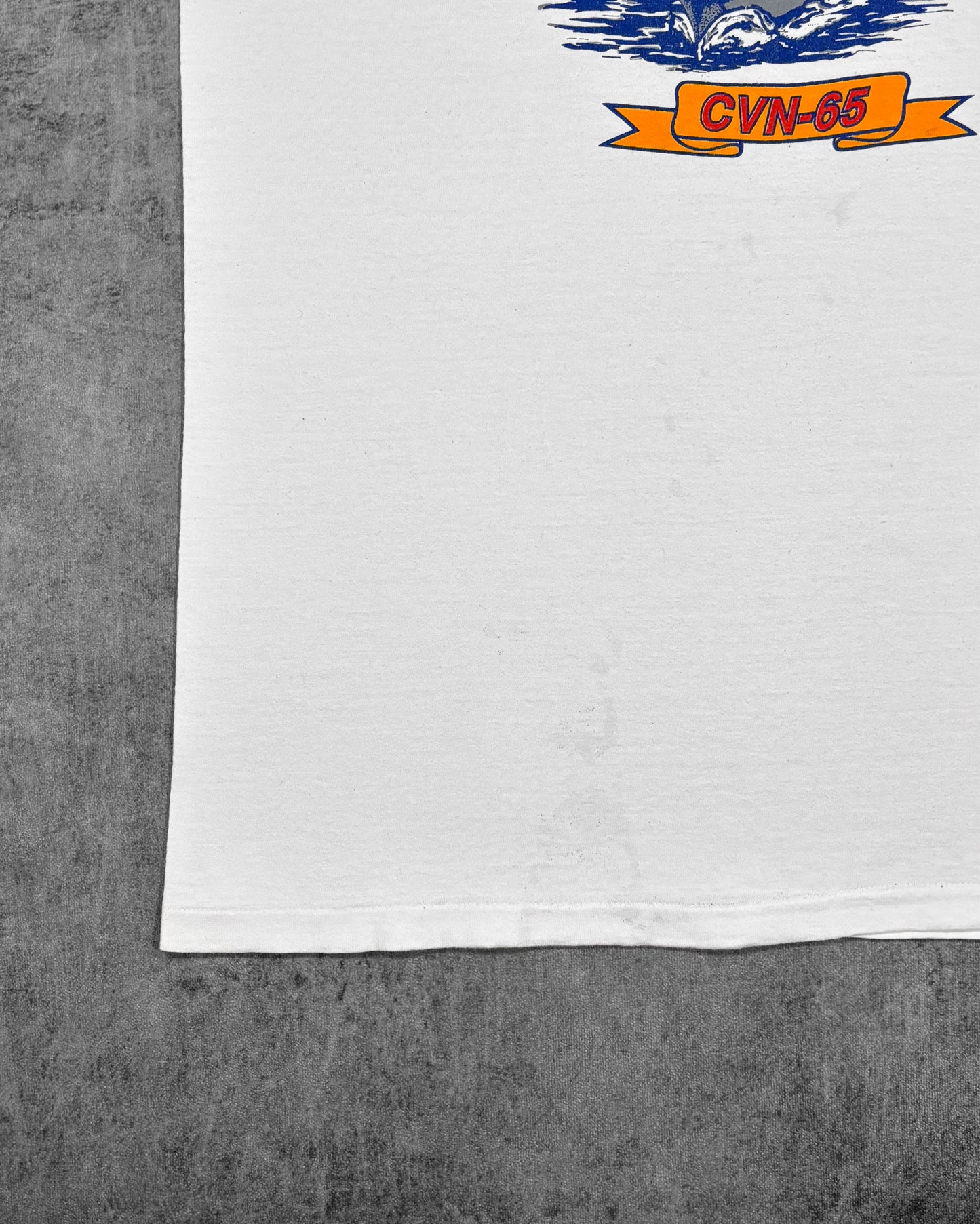 Vintage 1990s USS Enterprise CVN-65 US Navy t-shirt by Oneita – fabric detail