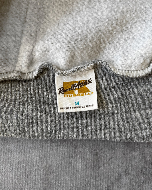 Vintage 70s Russell Athletic Hoodie – Grey Hoodie – USA Made – Red Logo