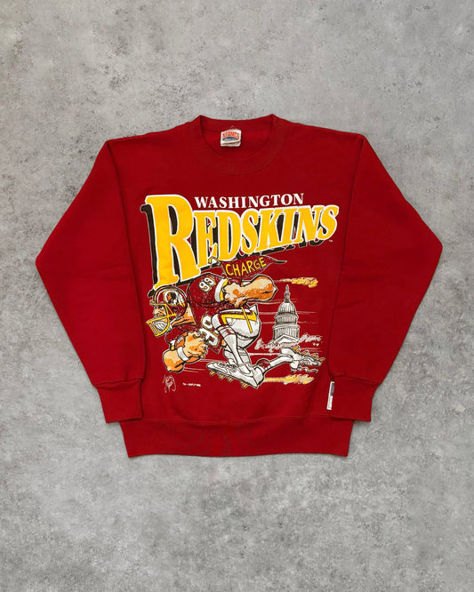 Vintage 1988 Deadstock Washington Redskins Cartoon Crewneck Illustrated by Artist Jack Davis