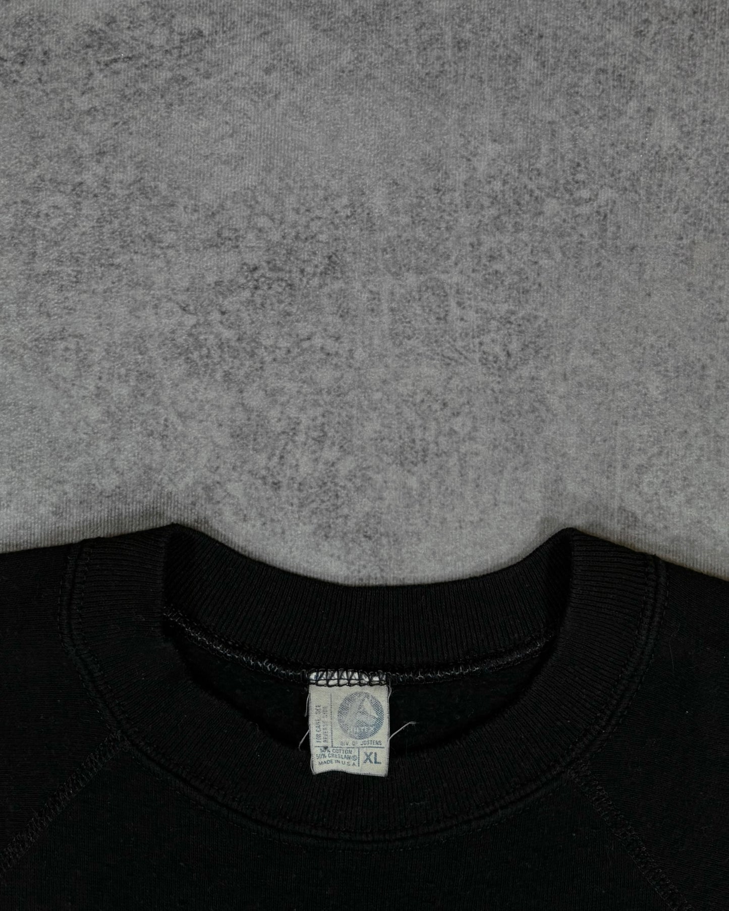 Vintage 1980s Rutgers University Flocked Logo Crewneck Sweatshirt – Made in USA – Black Raglan College Spellout